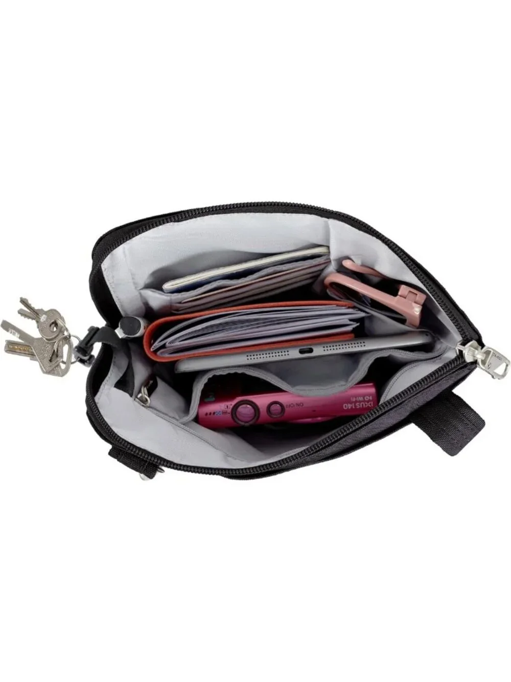Anti-Theft Classic Slim Double Zip Crossbody Bag - Travel-Friendly & Stylish